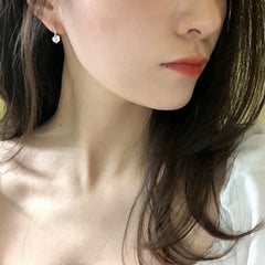 925 Silver Needle Simple Shiny Zircon Earrings Gold Plating Jewelry Crystal Stud Earrings Women