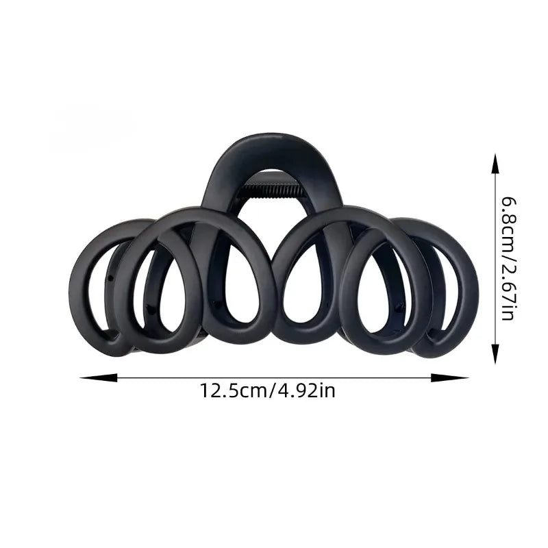 Frosted Hollow Hair Claw Bow Hair Clip Crab Elegant Hairpin Women Barrette Solid Headband Simple Korean Fashion Hair Accessories