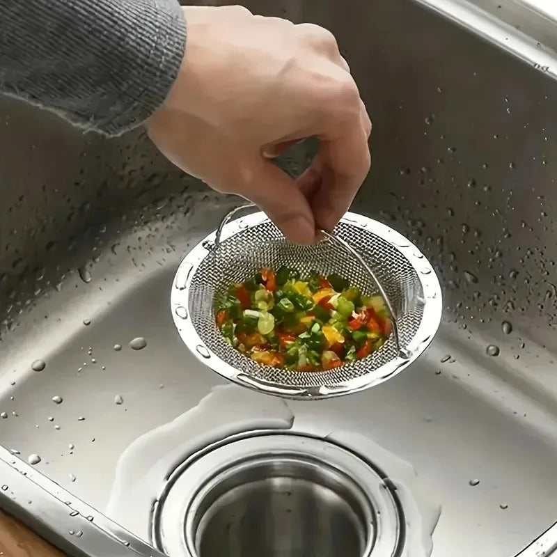 1pc Kitchen Sink Strainer W/Handle, RV Kitchen Sink, Sink Waste Strainer, Stainless additional angle