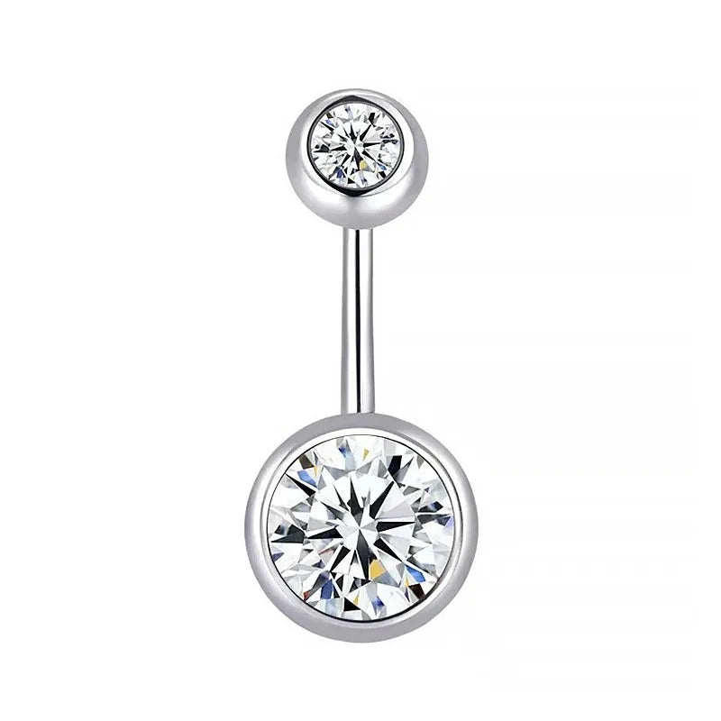 1Pc Belly Button Ring for Women, 316L Stainless Steel Belly Ring Piercing 8/10/12mm Belly Button Stu
