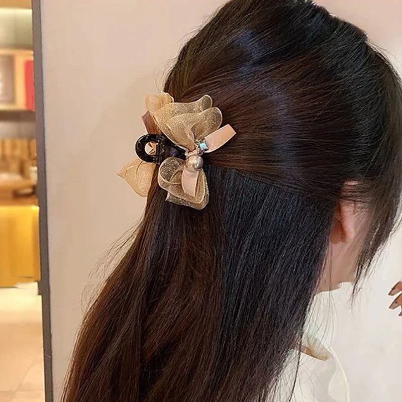 New Elegant Bowknot Hairpin For Women Girls Sweet Bowknot Barrettes Fashion Small Hair Claw Versatile Hair Accessories Gifts