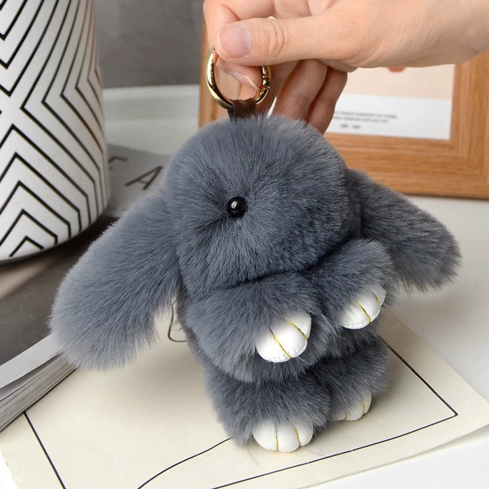 Women's Rabbit Fur Keychain Bag Car Pendant Jewelry for Bags alternate view