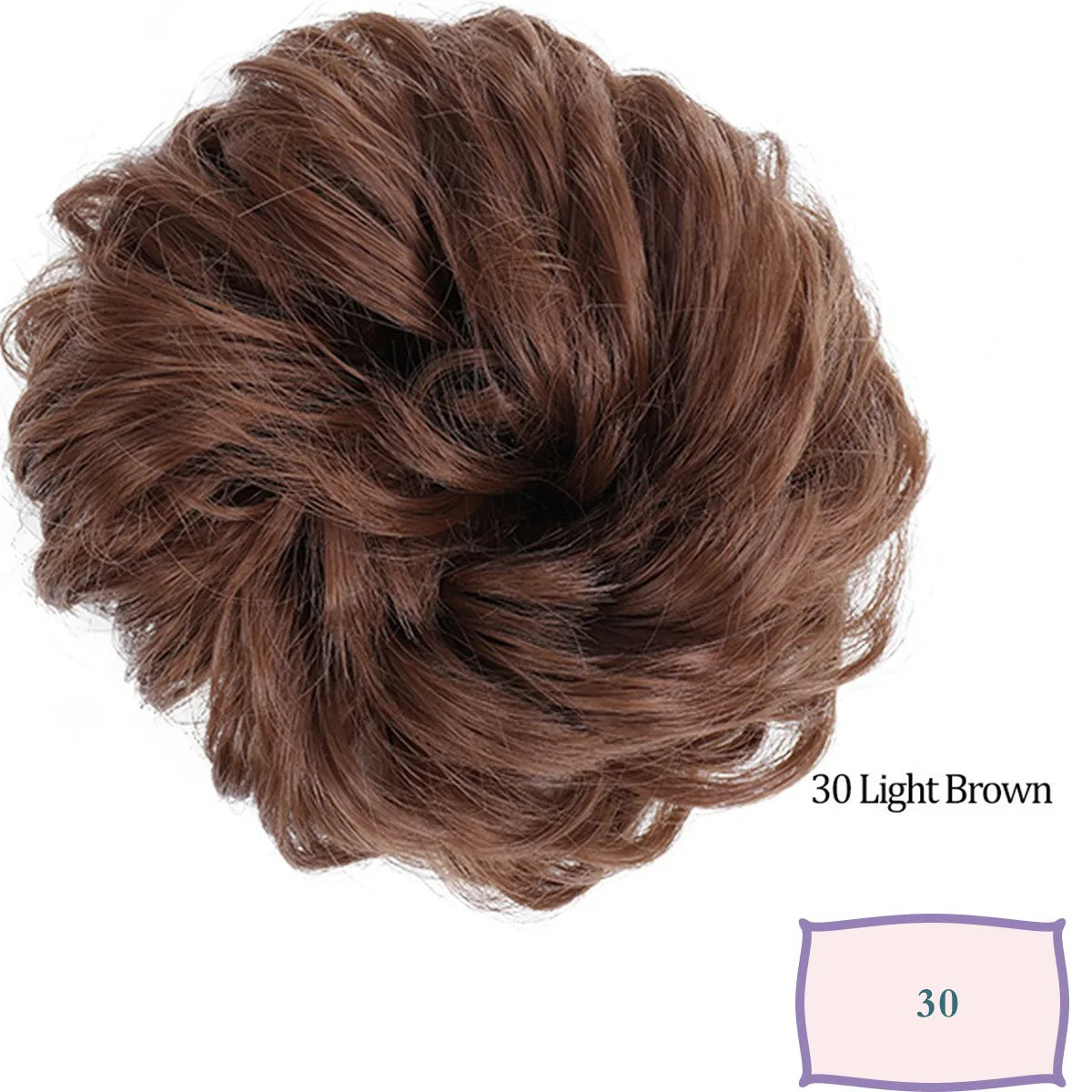 Synthetic Messy Hair Bun Chignon Scrunchies Fake Hair Band Braid Elastic Hairpiece Tai close-up view