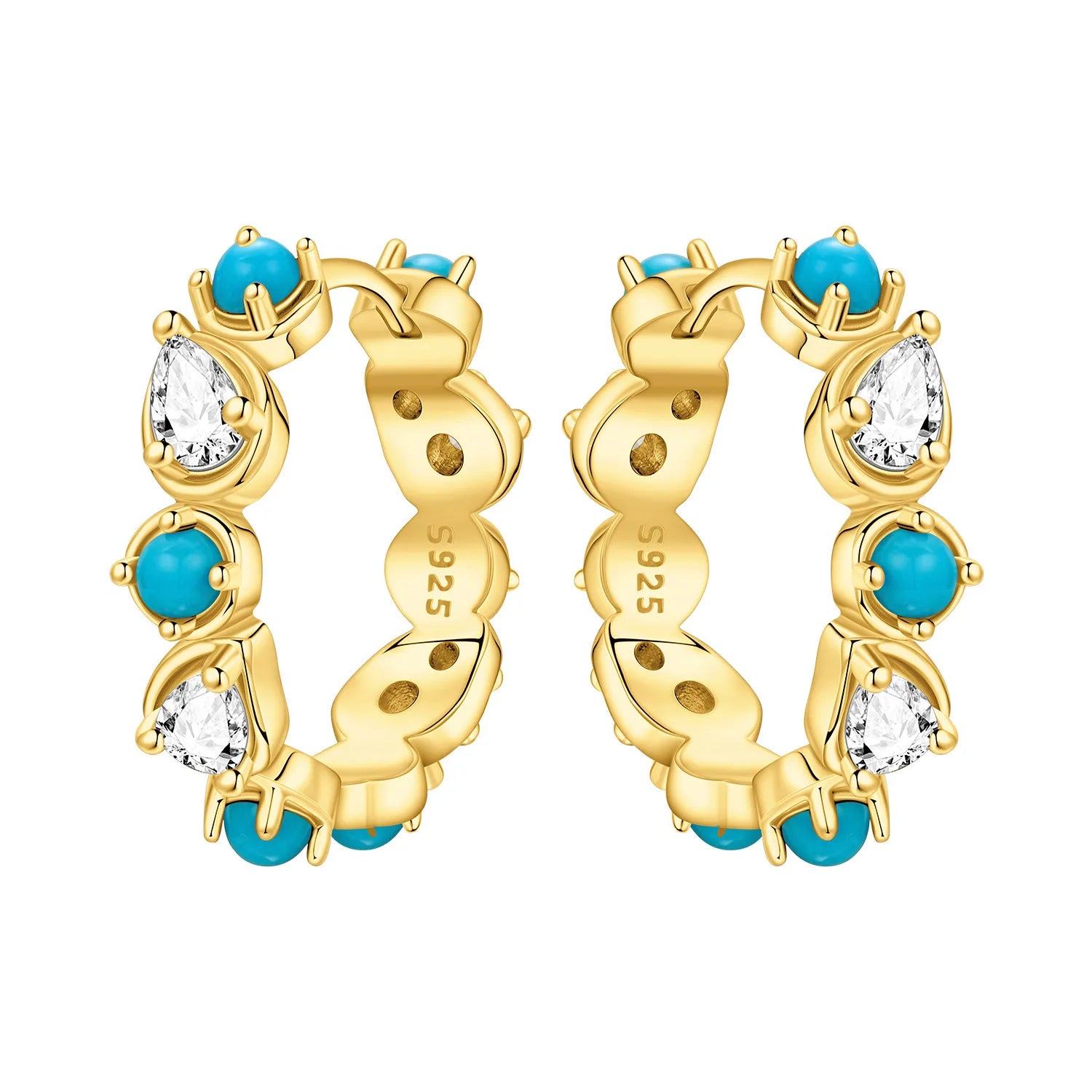 Orstarry S925 Sterling Silver 18k Gold Modern Square Earrings Hoop Earrings For Women alternate view