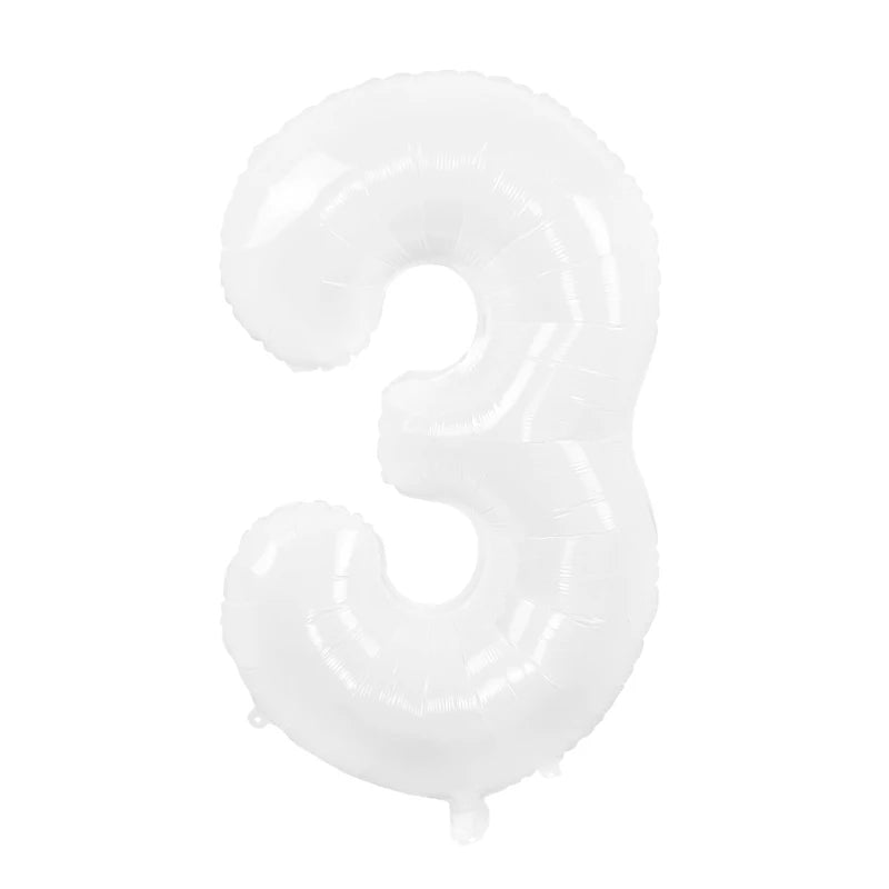 32 Inch Cream Color Number Balloons Set | Large Foil Helium Balloons for Birthday Party detail view