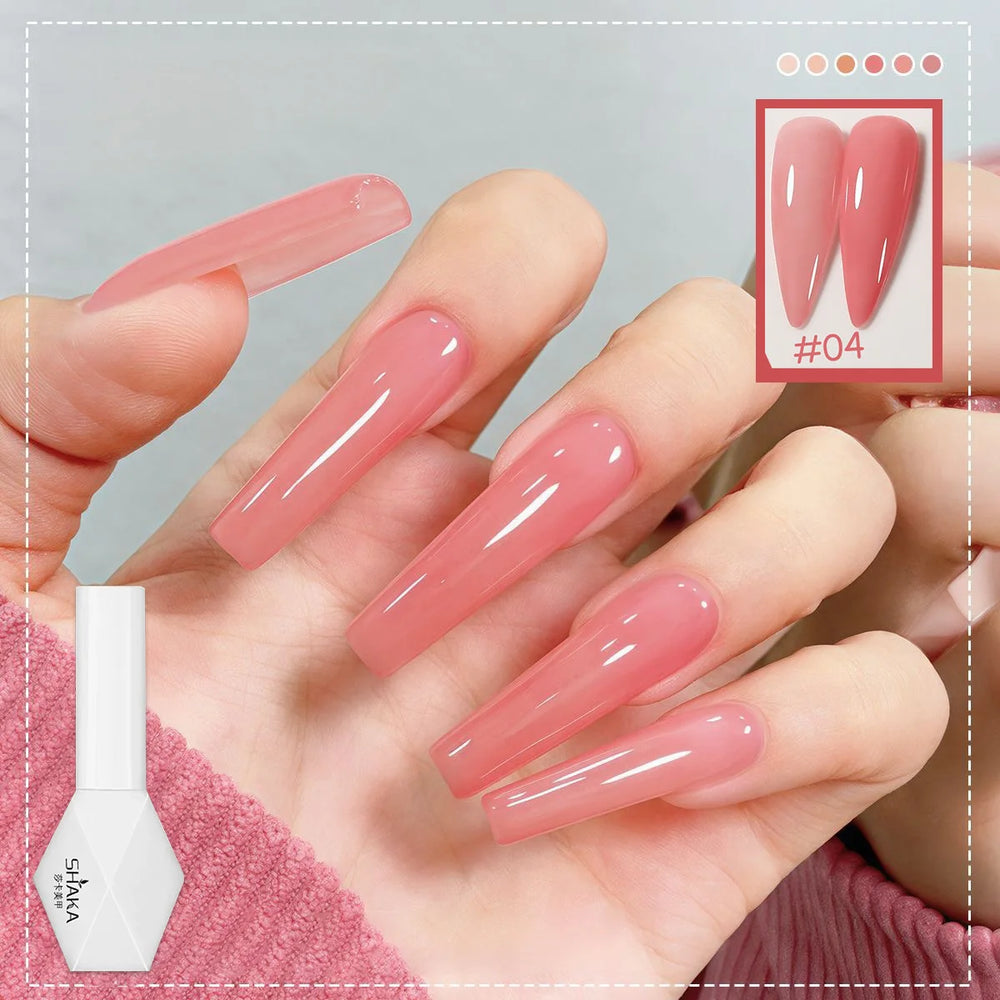 1-6pcs SHAKA Spring Ice Skin Naked Pink Gel Nail Polish 2026 New Style Versatile And alternate view