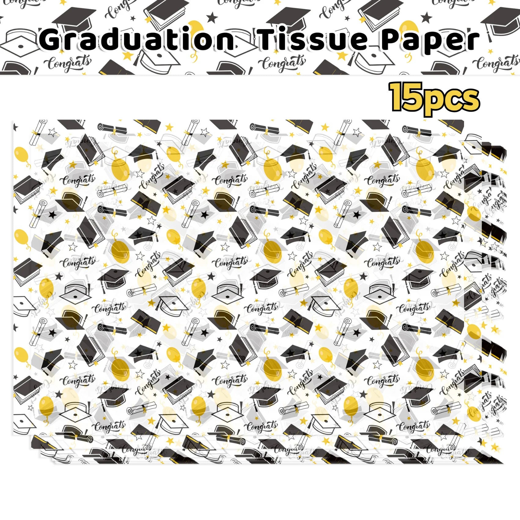 15/35pcs Graduation Gift Wrapping Paper | School Party Supplies alternate view
