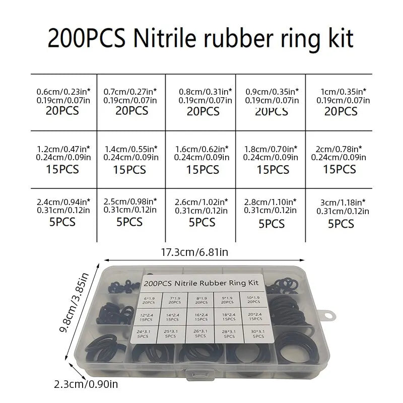 200-Piece Rubber O-Ring Assortment Box | Faucet and Hose Connector Seal Kit lifestyle view
