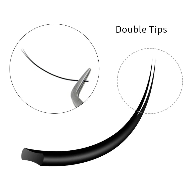 Flat Ellipse Eyelash Extensions | Matte Black Super Soft Natural Look detail view