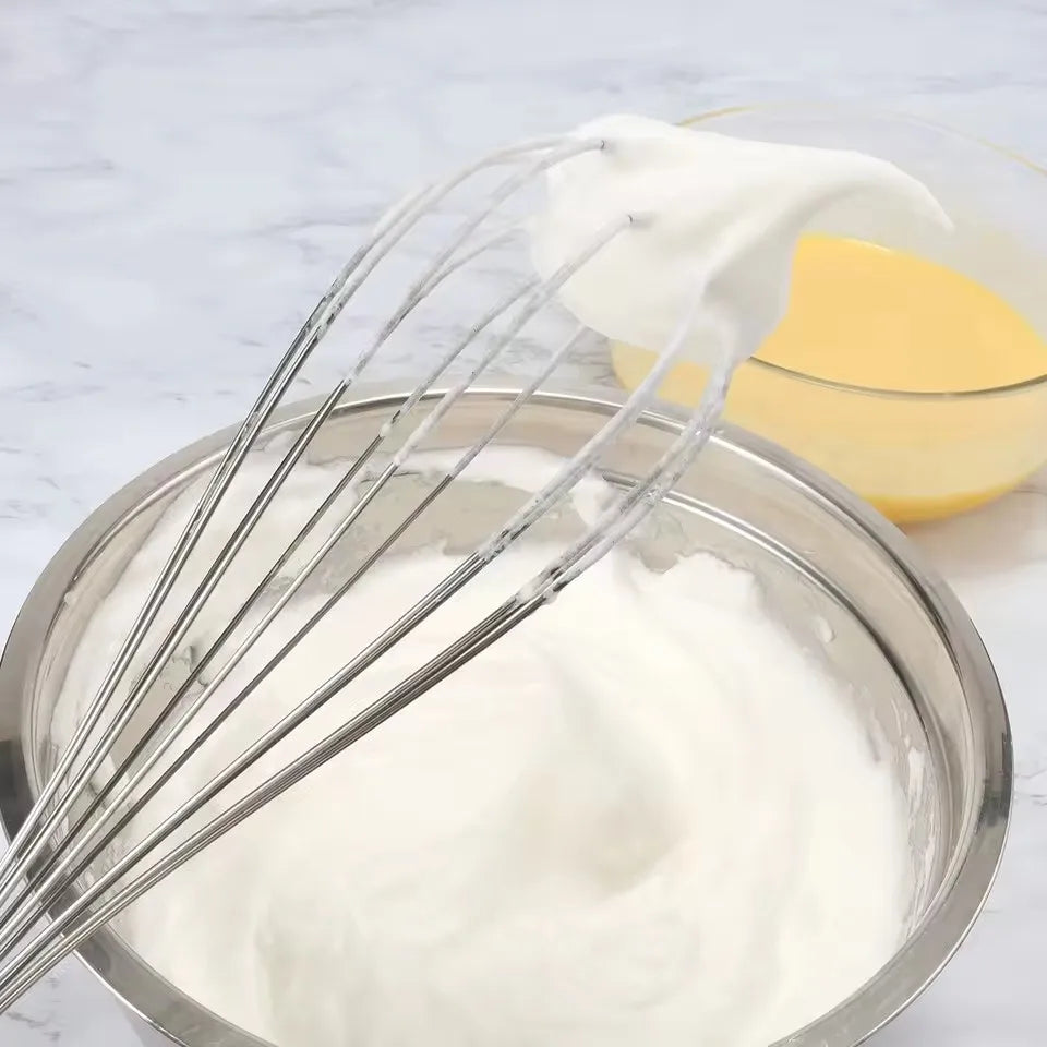 Manual Rotary Egg Beater | Stainless Steel Hand Whisk for Kitchen Baking detail view