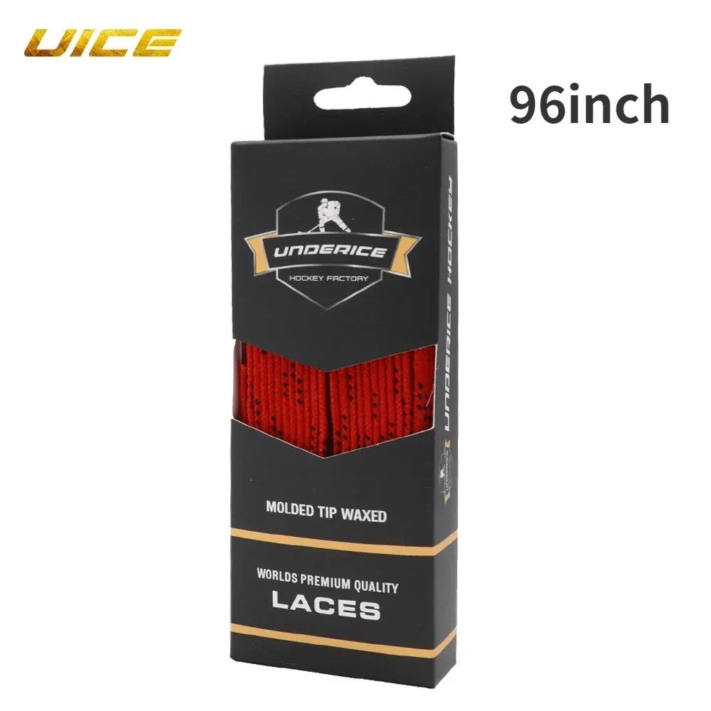 UICE Ice Hockey Shoelaces Box-Packed Ice Hockey Skate Laces 84/96/108/120in Dual Layer close-up view