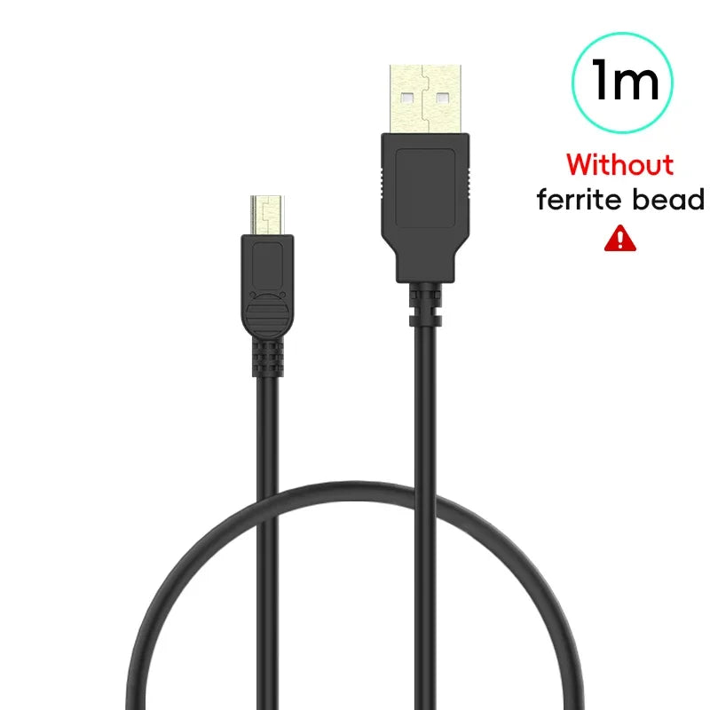 Data Frog USB A to Mini-B 5Pin Cable 1m/2m/3m For PSP1000/2000/3000 NDSi PS3 Controlle close-up view