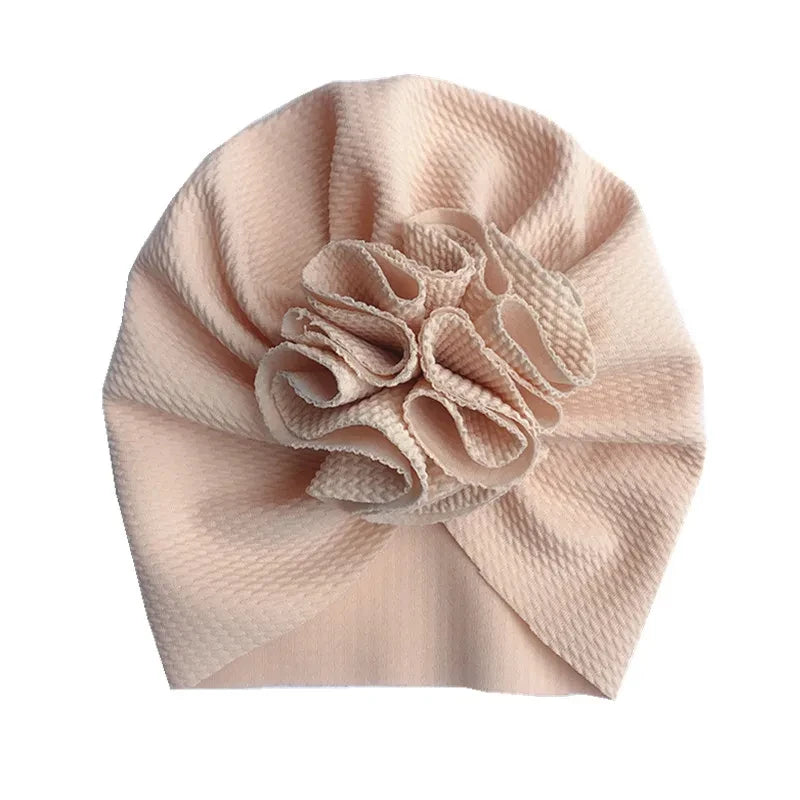Baby Girl Turban Hat | Lovely Flower Soft Cap for Newborn Photography additional angle
