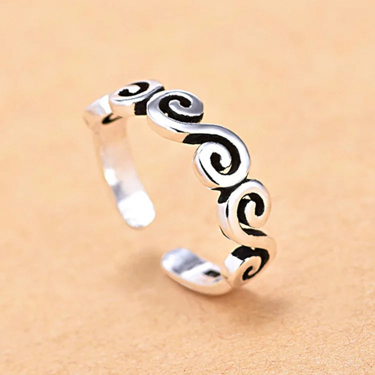925 Sterling Silver Zircon Adjustable Ring | Women's Cocktail Jewelry detail view