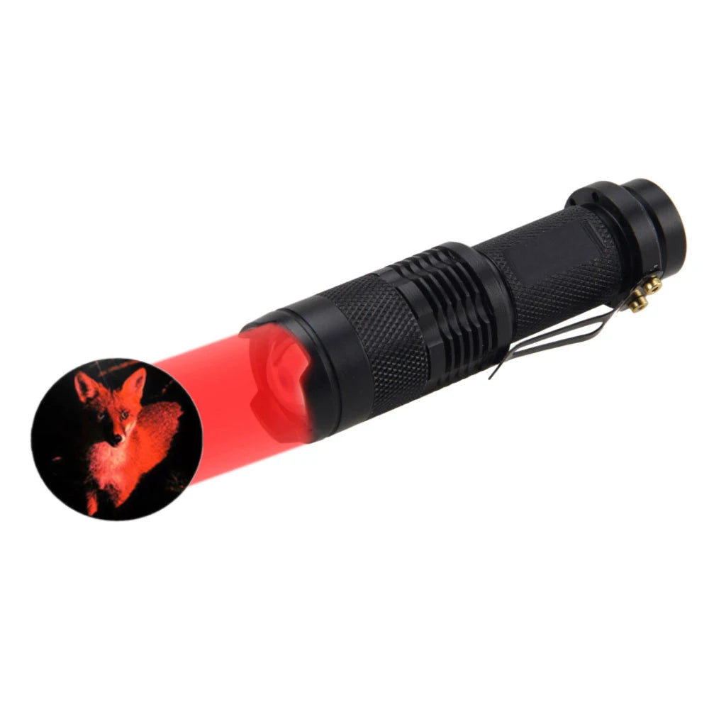 Mini LED Flashlight with 670nm Red/Blue/Green Light | Tactical Pocket Flashlight close-up view