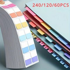 240/120/60PCS Multicolor Sticky Writable Repositionable Index Tabs for Pages