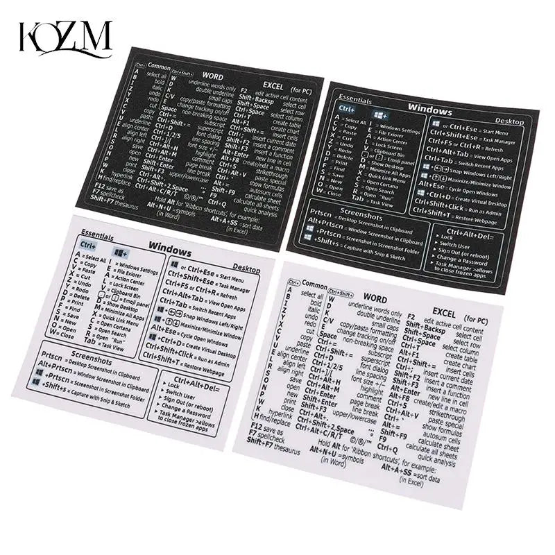 Windows PC Keyboard Shortcut Sticker | Quick Reference Decal for Laptop Desktop