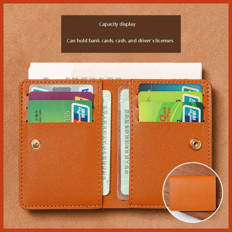 Mini Foldable Card Wallet | Unisex Soft Leather Driver's License Holder lifestyle view