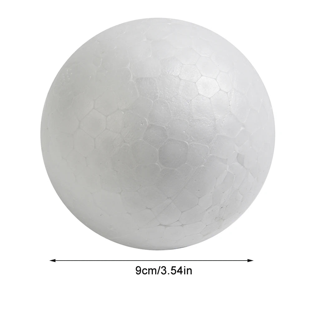 6-12cm White Polystyrene Foam Balls for DIY Crafts and Wedding Decor | LEENKEA close-up view