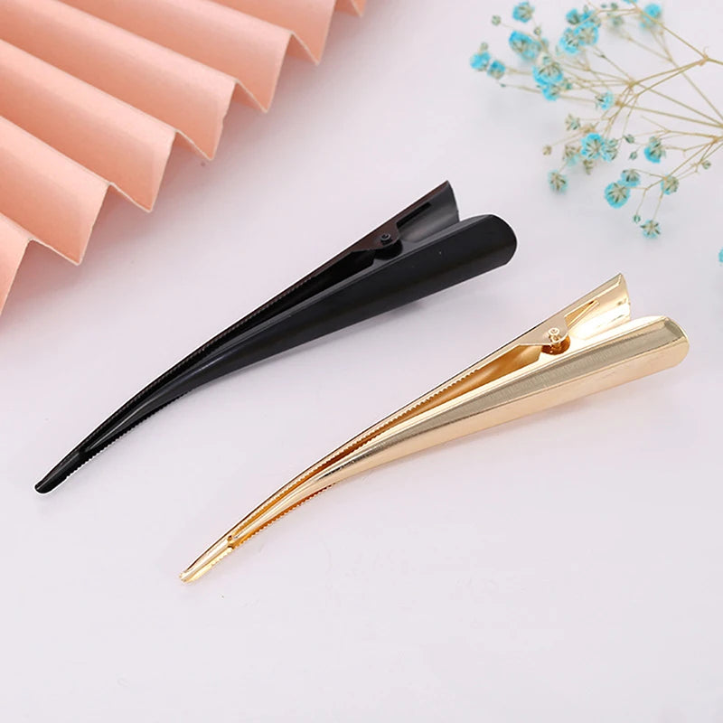 (BF06)5/10pcs Long Metal Hair Clips Horn Clip Hair Clamps Hair Accessories Duck Teeth Hairdressing Salon Tip Clip