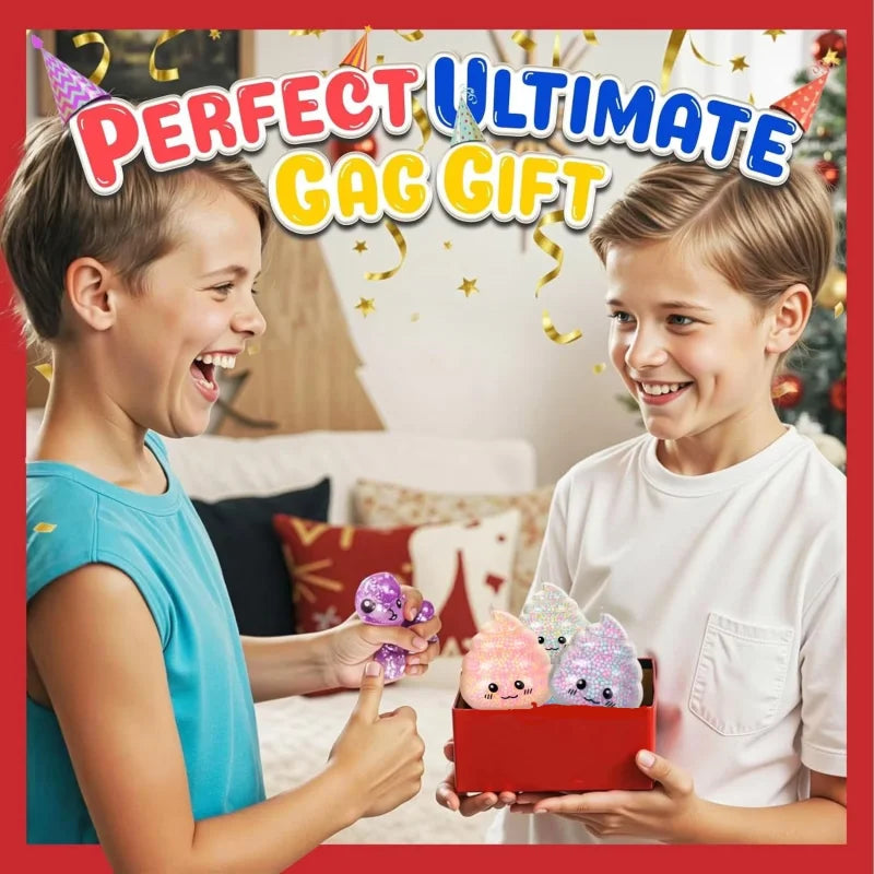 2PCS Squishy Poop Stress Relief Balls Colorful Fidget Toys for Girls Kids Easter Bask lifestyle view