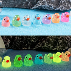 30Pcs Luminous Duck Toy Glow In The Dark Miniature Resin Duck Figurines DIY Micro Fairy detail view