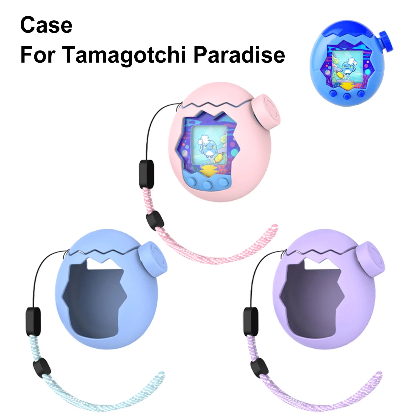 Silicone Cover with Thumb Grips and Lanyard | Soft Full Body Case for Tamagotchi Paradis detail view