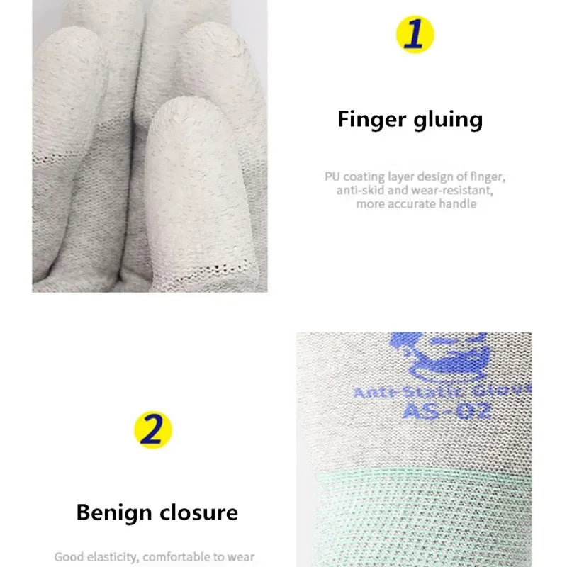 MECHANIC AS02 Anti-Static Carbon Fiber Gloves | Non-Slip Protection for Electronics additional angle