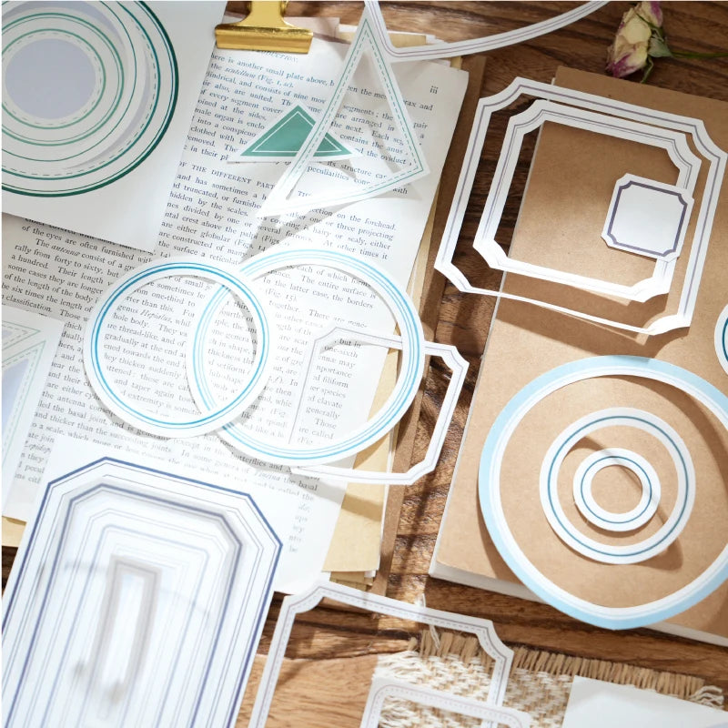Frame Sticker Set for Junk Journal | 20pcs Scrapbooking Border Stickers lifestyle view