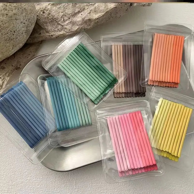 12pcs Candy Color Metal Hair Clips Curly Wavy Grips Hairstyle Bobby Pins Women Girls Hairpins Barret