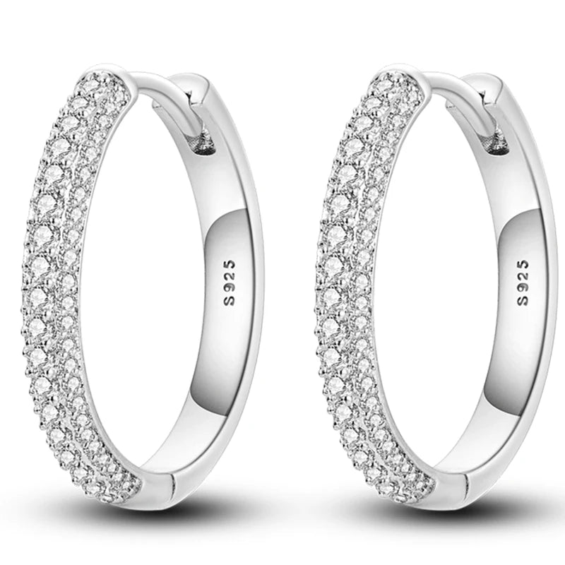 Colorful 925 Sterling Silver Hoop Earrings for Women | Classic Circle Earrings
