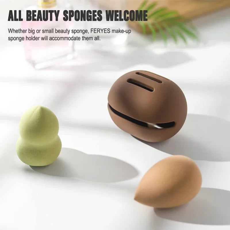 Eco-Friendly Silicone Makeup Sponge Holder | Portable Multi-Hole Storage Case detail view