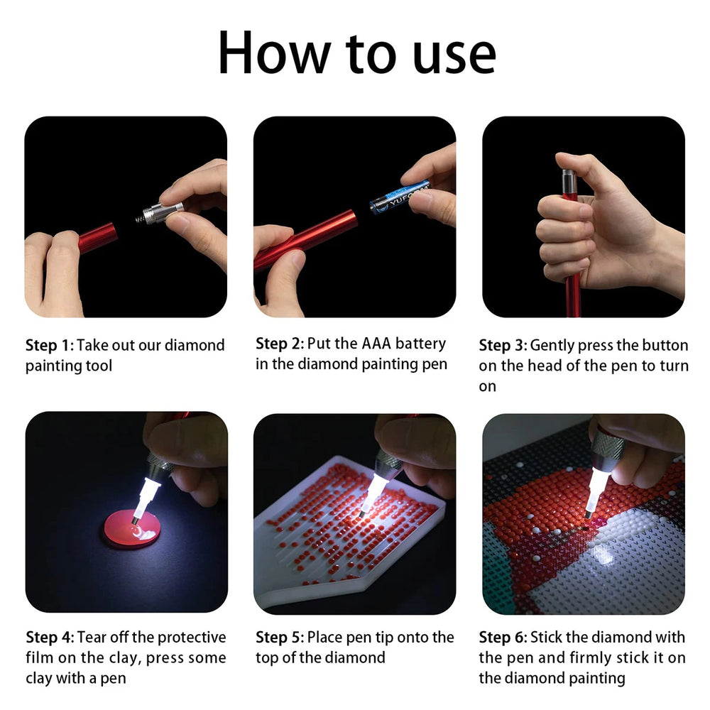 5D DIY Diamond Painting Tools New Luminous Point Drill Pen Diamond Lighting Pen New additional angle