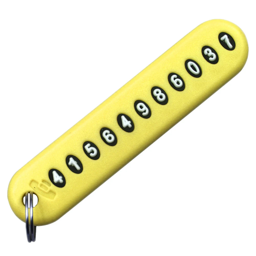 Car Phone Number Keychain | Anti-Lost Key Ring with Number Plate detail view