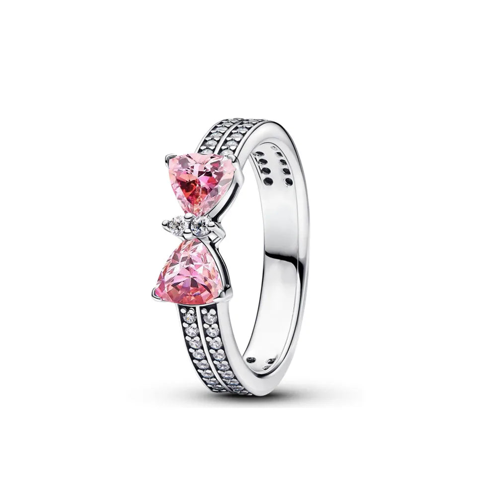 Sparkling Pink Bow Lotus Elephant Ring | Women's Wedding Banquet Jewelry Gift lifestyle view