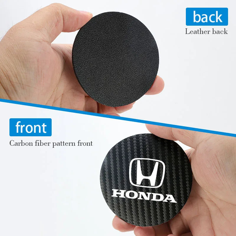2Pcs Car Cup Groove Pad Leather Sound Insulation Mat | For Honda Civic Accord Fit Jazz close-up view