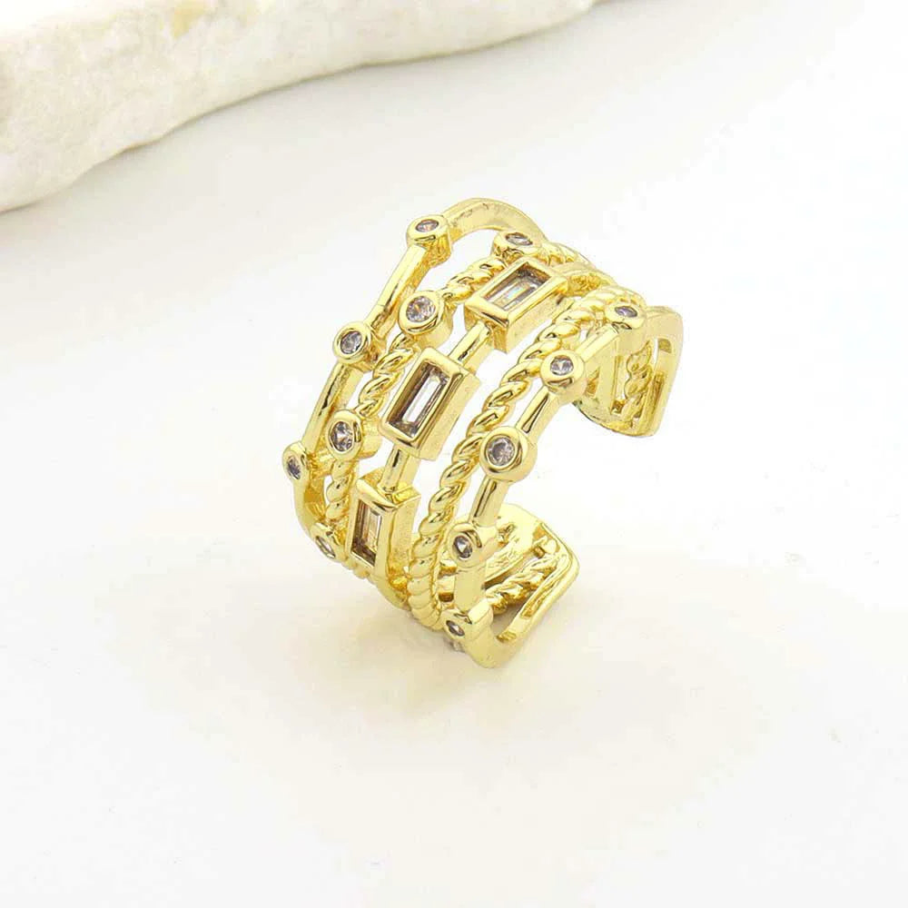 VENTFILLE 925 Sterling Silver Flower Lace Ring Korean Fashion Opening Inlaid CZ Adj additional angle