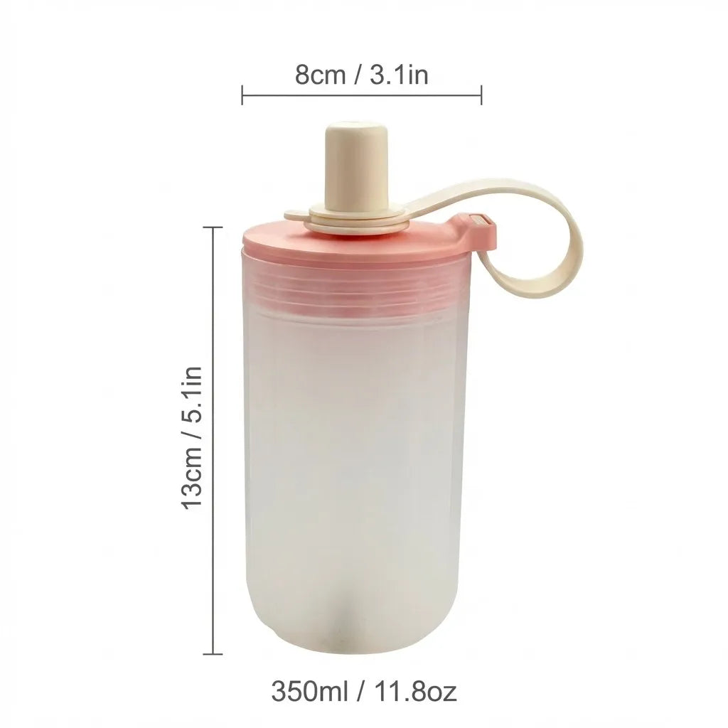 Transparent Plastic Tea Milk Coffee Mug Portable Cold And Hot Water Cup With Straw&Han close-up view