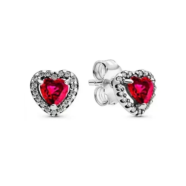 2026 Hot Selling 925 Sterling Silver Heart-Shaped Colored Zircon Exquisite Earrings additional angle