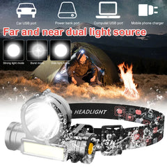 Rechargeable Headlight with COB LED | Waterproof Fishing and Camping Headlamp alternate view
