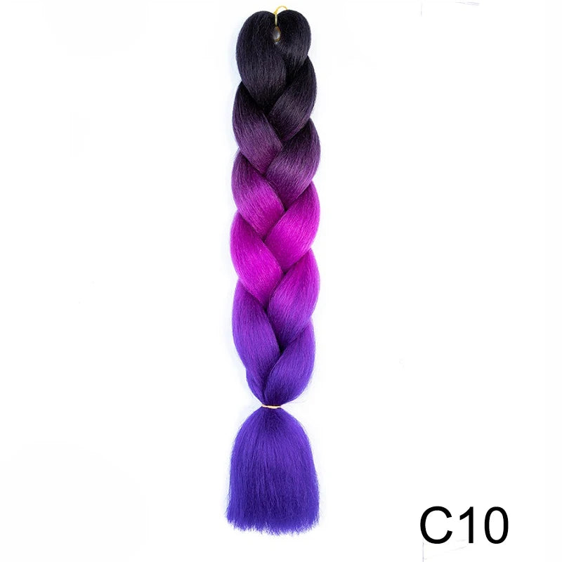 Synthetic Jumbo Braids Hair 24Inch Braiding Hair Extensions Ombre Fake Hair For Cro additional angle