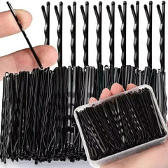 50-600pcs Black Straight Line Hair Clip U-shaped Needle Lady Hairpins Curly Wavy Grips Women Bobby Pins Styling Hair Accessories
