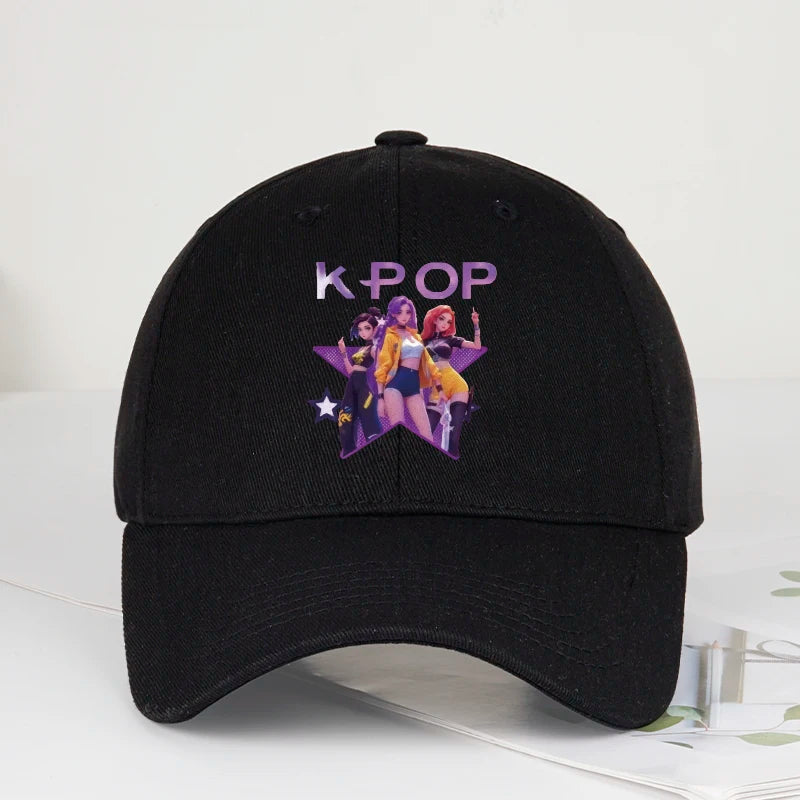 K-POP Cartoon Girl Group Baseball Cap | Unisex Retro Adjustable Dad Hat detail view