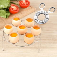 Portable Stainless Steel Egg Topper Tool | Easy Perfect Egg Cracker for Breakfast close-up view
