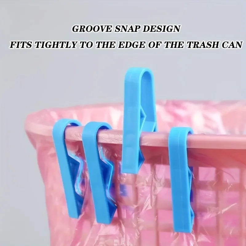 10 Innovative Trash Can Clips - Safe and Non Slip Trash Bag Holder, Stylish Divider Side Clips, Convenient for Home Use