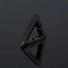 Stainless Steel Non-Piercing Triangle Earrings | Punk Hip Hop Ear Clip Set close-up view
