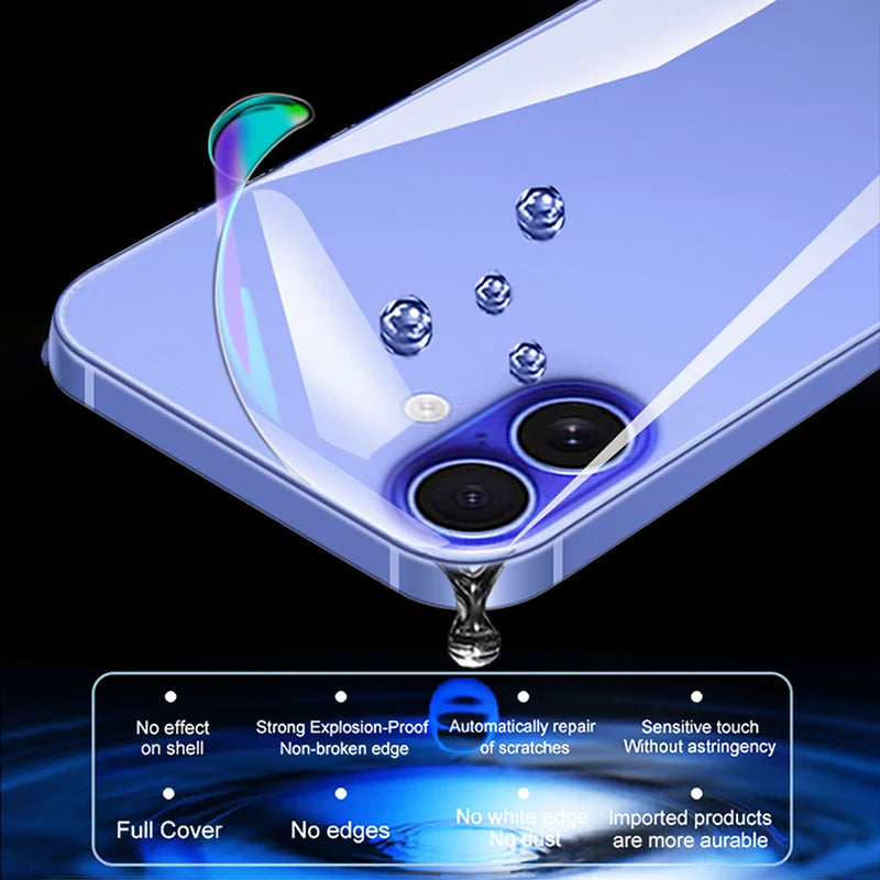 4-1Pcs Back Hydrogel Film For iPhone 16 15 Pro Max 13 14 12 11 XS XR 7 8 Plus Soft Cl lifestyle view