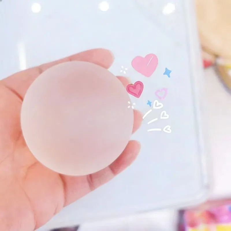 Squishy White Transparent Maltose Squeeze Toy Soft Mochi Anti Stress Fidget Toy Simula close-up view