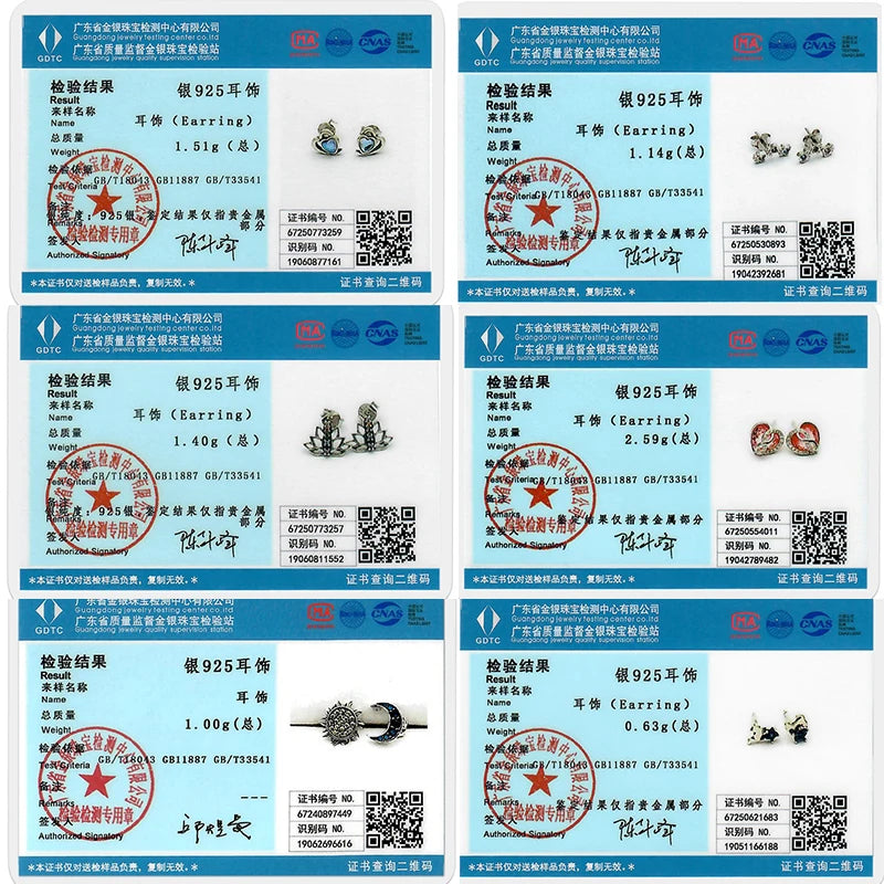 925 Stainless Steel Stud Earrings For Women Girls Simple Flower Bow Star Moon Zircon alternate view