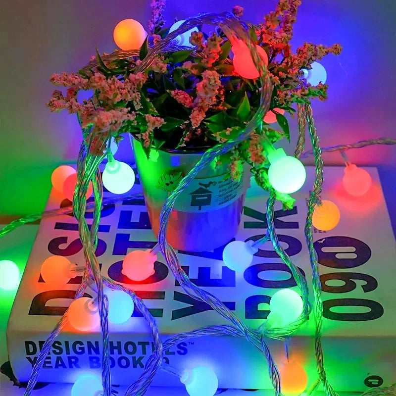 LED String Lights Garland Lights Outdoor Lamp Wedding Garden Fairy Lights close-up view